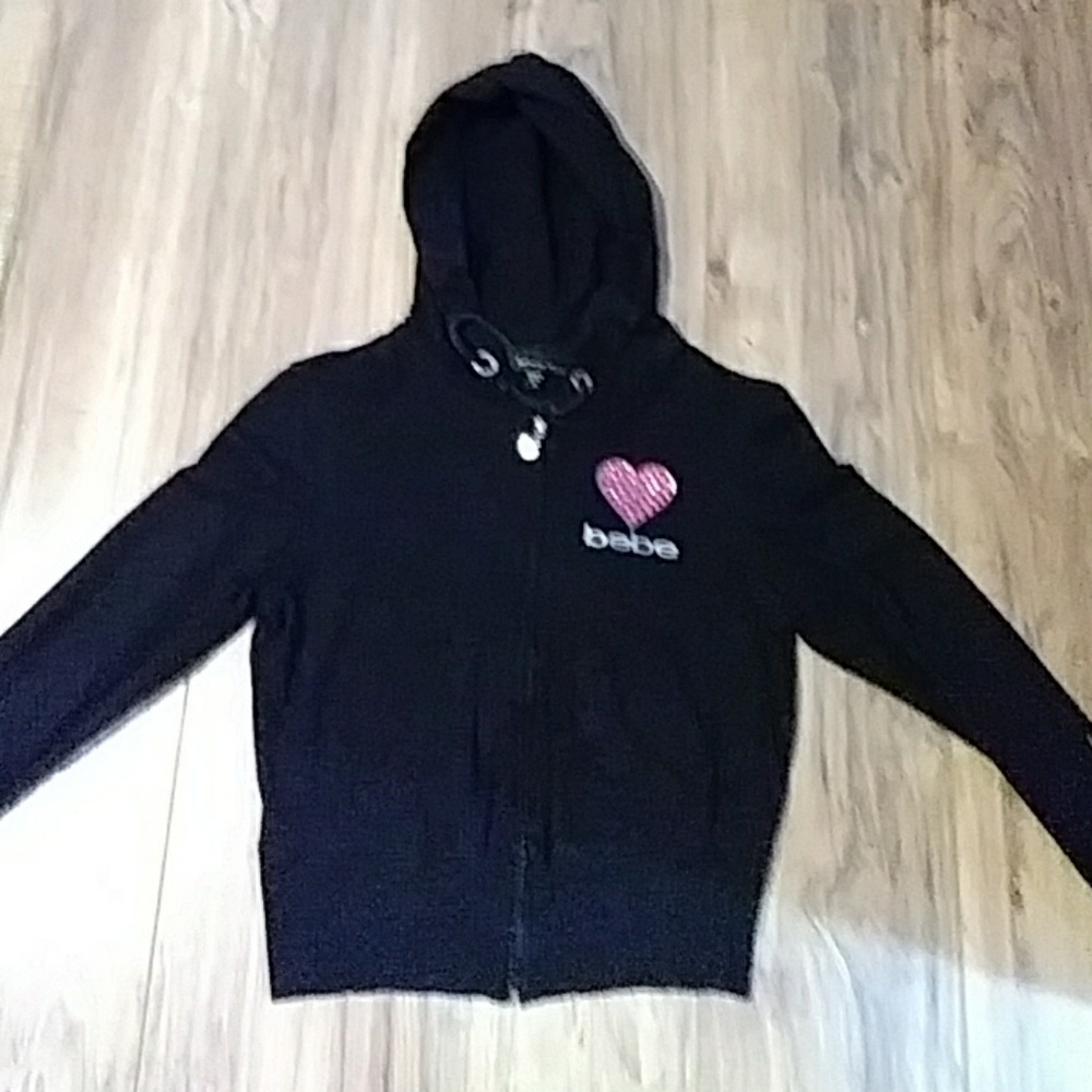 Bebe jacket Rhinestone logo sz Med like New